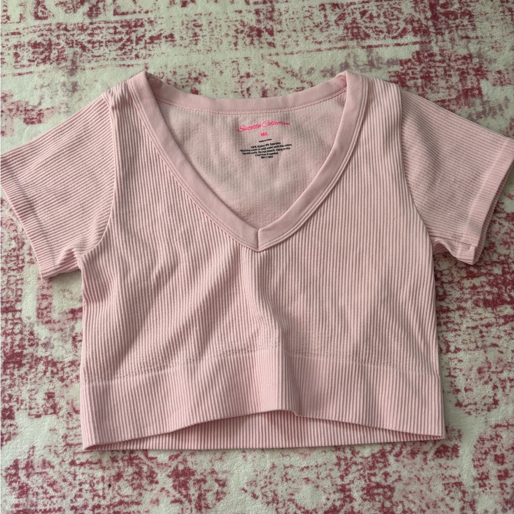 Pink Ribbed Kids Top